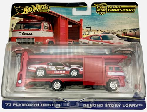 Hot Wheels® Team Transport 73 Plymouth Duster, célèbre l'expérience de course et la culture automobile, véhicules, voiture et transport à l'échelle 1:64, cadeau pour les fans de course et les