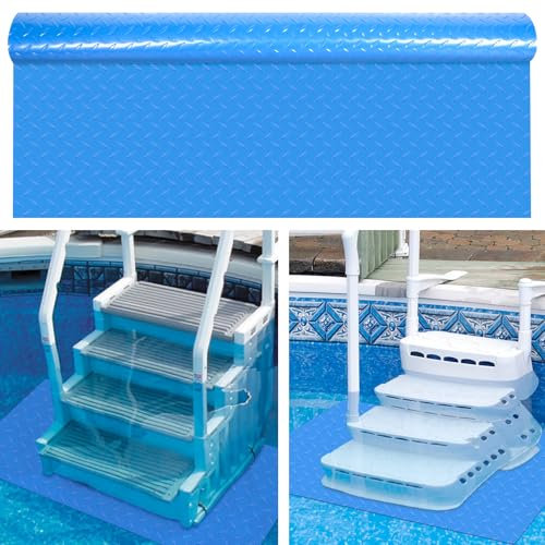 91,4 x 91,4 cm große Schwimmbadleitermatte Schutzmatte für oberirdische Schwimmbadleiter, Vinyl, rutschfeste Poolauskleidung