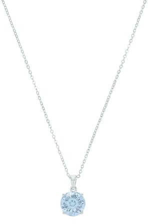 Amor Kette mit Anhänger 925 Sterling Silber Damen Halsschmuck, mit Zirkonia synth., 42+3 cm, Blau, Kommt in Schmuck Geschenk Box, 2039957