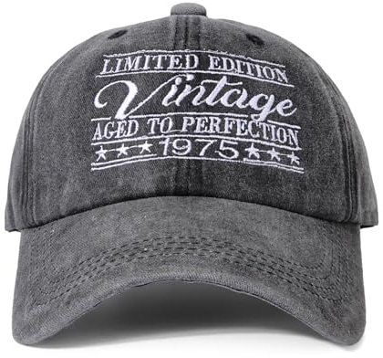 NOEMIN Men's Vintage Baseball Cap – 50th Adjustable Cotton Cap 1955 Limited 40 Year Old Birthday Gift for Dad Grandad Husband