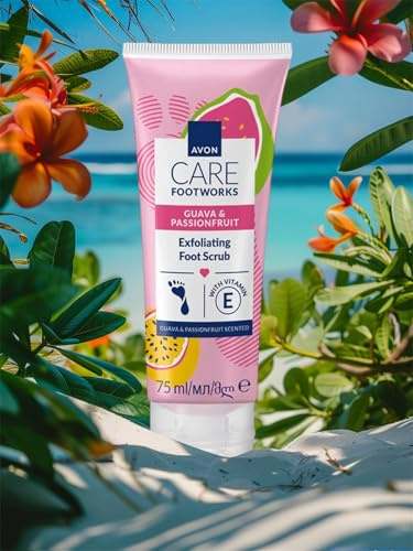Avon footworks Guava & Passionfruit exfoliating foot scrub 75ml