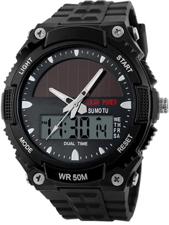 Baoqifong Reloj Solar Multifuncional de Activo Fitness Casual de Vestir