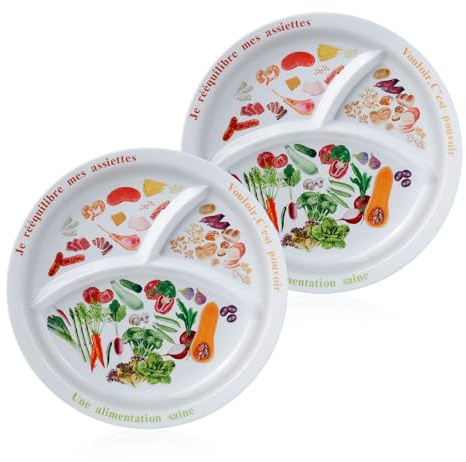 Xingch Piatti macro dietetici per dieta bariatrica, perdita di peso e cibo equilibrato piatto dietetico per adulti - controllo sano delle porzioni(francese)-2