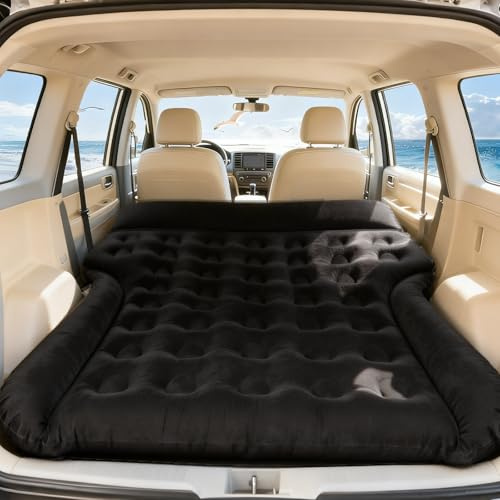 SUV Luftmatratze - Aufblasbare Auto Luftmatratze Volle Größe Luftbett für SUV MPV LKW RV Van Kofferraum, Universal Auto Camping Bett Verdickte Beflockung Tragbare Isomatte für Auto Reise Zelt Roadtrip