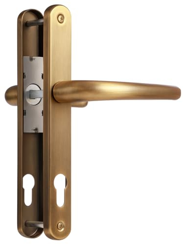 SORWDUERM Antique Bronze Door Handles Set 92mm PZ Centres 210mm Screw Hole Distance 240mm Backplate Length Replacement Door Lever for UPVC Composite Timber Door Stainless Steels