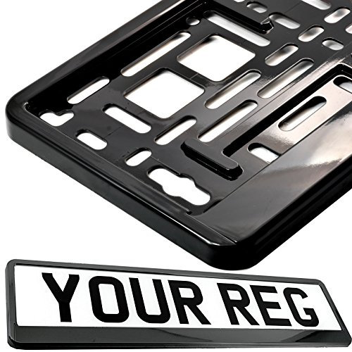 1x TAPORT® CAR REGISTRATION HOLDER FOR ANY CAR, VAN, TRUCK, TRAILER (SUPER BLACK)