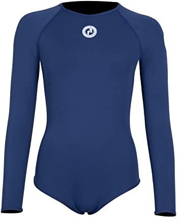 Two Bare Feet Women's 2mm Arabella Neoprene One-Piece Wetsuit – Premium Swim Suit for Surfing, Swimming, Scuba Diving & Water Sports, Flexible, Durable, Multiple Styles (Navy, L)