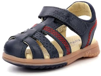 Kickers Platinium, Sandales Bout Ouvert Garçons, Bleu (Marine 10), 23 EU