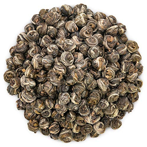 Oriarm Dragon Pearls Thé vert au jasmin en vrac - Feuilles de thé vert perlé de jasmin chinois - Jasmine Pearls Tea 1st Grade - Sac refermable Ziplock 100g