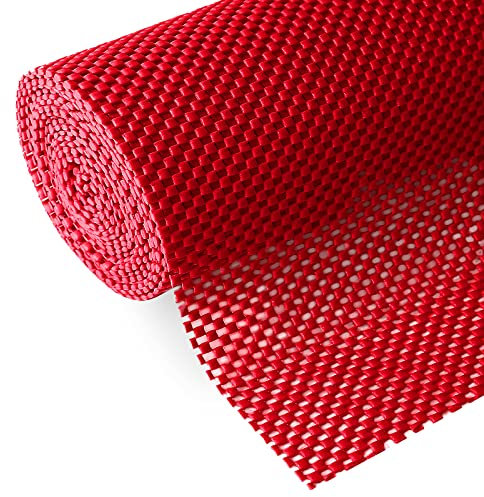 Tonw's Regal- und Schubladeneinlage, nicht klebend, rutschfest und griffig, langlebig, saubere Unterlage, volle Größe, 30.5 cm x 60 m, für Schubladen, Regale, Schränke, Lagerung, Küche, Geschirr, rot