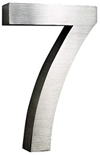 7 Hausnummer 3D Edelstahl V2A Arial XXL Höhe 25 cm 250 mm rostfrei witterungsbeständig 0 1 2 3 4 5 6 7 8 9 a b c d erhältlich (7)
