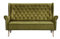 MOEBLO Ohrensofa 2 Sitzer Sofa Couch Garnitur Stoff Samt (Velour) Glamour Wohnlandschaft Chesterfield - Velo (Grün, 2-Sitzer)