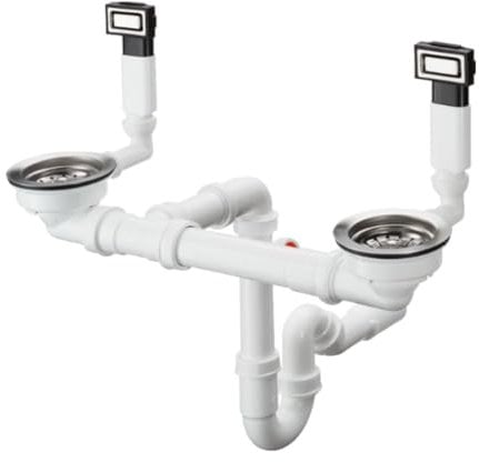 hansgrohe D15-10 Garniture de vidage manuelle pour double cuve, acier inoxydable, 43922800