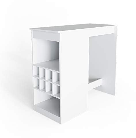 Vicco Mesa de Bar Ross, Blanco, 115 x 50 cm
