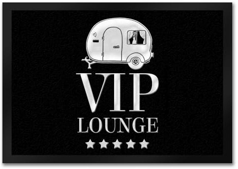 trendaffe - VIP-Lounge Fußmatte mit Wohnwagen Motiv Wohnmobil edel Gast Besuch Urlaub Hobby