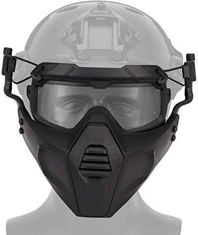 NC Taktische Airsoft Halbmaske Stahlgitter, Abnehmbare Schutzbrillen Set für Airsoft Paintball Rollenspiele Halloween Party