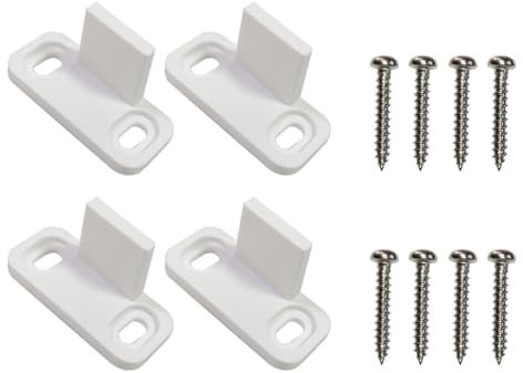 Angoily Sliding Door Floor Guides: 2 Sets Flat Guide Bottom Stoppers Swing Stopper Suitable for Barn Door Slotted and Non-Slotted Doors Track Hardware