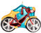 BRUBAKER Fahrrad Rot mit Glitzer - Handbemalte Weihnachtskugel aus Glas - Mundgeblasener Christbaumschmuck Figuren Lustig Deko Anhänger Baumkugel - 13 cm