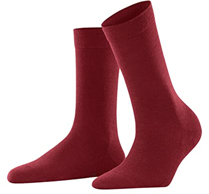 FALKE Damen Socken Softmerino W SO Wolle Baumwolle einfarbig 1 Paar, Rot (Scarlet 8228), 37-38