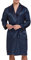 Herren Satin Bademantel, Leichter Seiden Langarm Bademantel mit Shorts Set, Spa Kimono Nachtwäsche (Blaue Tupfen, M)