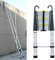 Scala telescopica in alluminio, 4,4 m, con 2 ganci, antiscivolo, allungabile, 15 pioli, scala multifunzione, facile da trasportare, portata 150 kg, colore argento