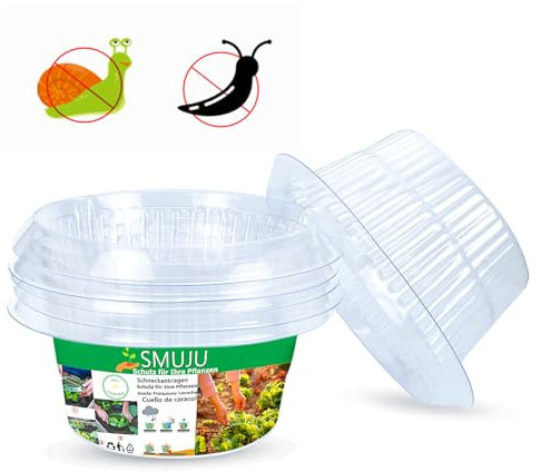 【15 Pezzi】 Protezione Contro Le lumache, Collare per lumache, Anti-lumache, per Le vostre Piante di Insalata e cavoli - Protegge Le Piante dai Danni degli Animali, Ø 24 cm, Trasparente (15 Pezzi)