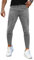 GINGTTO Jeans Denim Uomo Grigio Slim Fit Super Skinny Elasticizzati Pantaloni Jean con Tasche 36