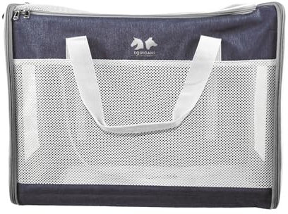 EQUICANI® Hundetasche 55x40x23 cm Flugzeug Faltbare leichte Tragetasche mit Netzstoff, Tragegurt und abnehmbaren Boden für Hund & Katze | Haustier Hundetragetasche für Reisen, Auto, Fliegen (Grau)