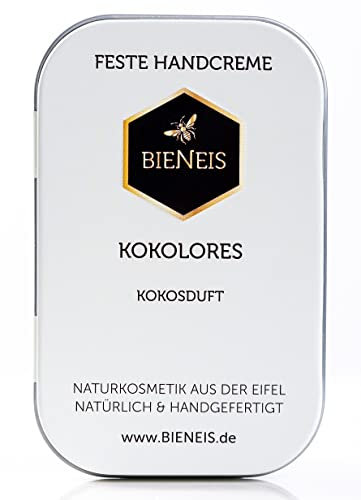 BieNeis Naturkosmetik aus der Eifel | Feste Handcreme KOKOLORES in nachhaltiger Weißblechdose, 40gr.