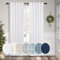 White Linen Curtains 38 Inch Wide for Bedroom 2 Panels Back Tab Rod Pocket Lightweight Flowy Cotton Textured Semi Sheer Boho Farmhouse Curtains for Living Room Classic Vintage Decor Width 38x84 Long