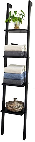 SoBuy FRG15-SCH Estanterias librerias Estante Escalonado Estanterias de diseño Estantería de Pared Negro 4 estantes ES
