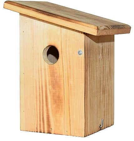 Dehner Natura Premium Wildvogel Nistkasten Jonna, Vogelhaus / Vogelnistkasten für Wildvögel, robust/geflammt, ca. 19 x 24 x 16 cm, aus FSC - zertifiziertem Kiefernholz, natur