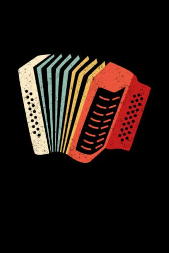 Akkordeon: Akkordeonist Retro | Notizbuch DIN A5 6x9 Zoll | Planer Tagebuch Schreibheft | 120 Seiten | Punktiert Schmierheft