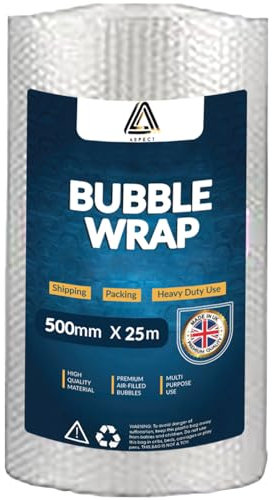 Aspect Bubble Wrap for Moving House | Large Premium Wraps Roll 500mm x 100m | Moving Home Essentials Packaging Glass, Easy Packing, Office and Industrial Use (25 Meter)