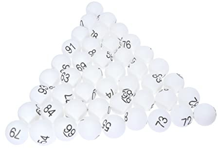 Cabilock 100 STK Pongbälle Unterhaltung Pong-bälle Ersatzzahlenkugeln Werfen Nummerierte Bierpong-bälle Tennis Bierpong Tennisbälle Masse Buntes Spiel Kind Aktivitätsball Tischtennis Weiß