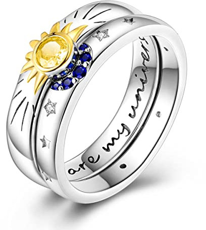 NARMO 925 Sterling Silber Ring für Frauen Star River Universe Ring Statement Ring Einzigartige Ringe Größe 54mm