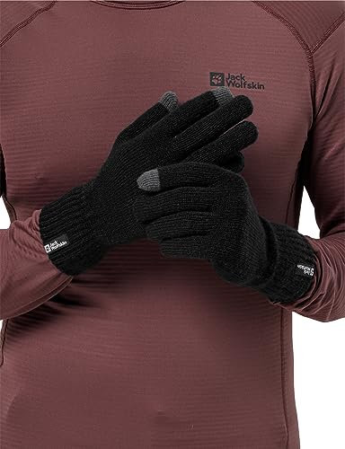Jack Wolfskin Unisex Rib Glove Handschuh, Black, L