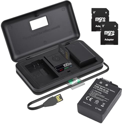 Lot de 2 batteries ENEL25 ENEL25A avec étui de chargement LCD multifonction pour Nikon Z Series, Z50, Z30, Z 50, Z 30, Z FC, Nikon EN-EL25, EN-EL25A, 4241 et Nikon MH-32