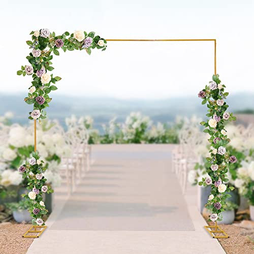Arche de mariage carrée de 3 x 3 m - Support de fond réglable - Cadre en métal carré - Décoration pour anniversaire, fête, banquet