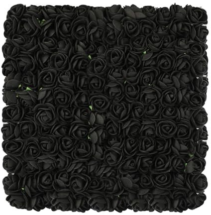 MWOOT 144 Pezzi Fiori Artificiali Nera, Mini Rose Finte, Rose in Schiuma Piccoli per San Valentino Halloween Matrimonio Festa Festival Decorazione, 2.5CM Teste di Rose Finti Fai Da Te