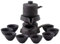 HOUSN Teekanne 11 Stück/Set Chinesische Yixing Pot Cup Gongfu Tee Halbautomatischer Mühlstein Chinesische Gongfu Tee Set Geschenkbox, Reines Handfeuern,Braun
