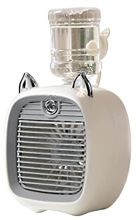 MACHSWON 3 Speeds Portable Cooler Fan Gray, 190ml Evaporative Mini Air Conditioner, USB Rechargeable Personal Air Cooler Fan with Humidifier for Room Bedroom Office Desk