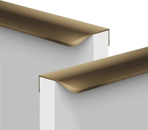 2 Piezas Tiradores Armario Oculto,Manijas Invisible,Manillas Cajón,Perilla Tocador,Asas de gabinete Esquinas redondeadas,mango de Cocina,picaportes Dormitorio,Manija barral (Cobre,Longitud 1200mm)