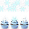 DazzJoy 50 Stück Schneeflocken Essbare Tortendeko Geburtstag,Esspapier Tortendeko Frozen,Snowflake Tortendeko Essbar,Frozen Kuchen Deko Essbar,Muffin Deko Essbar für Hochzeit,Weihnachten