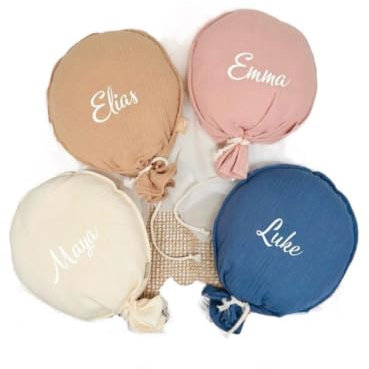 Stoffballon Kinderzimmer Dekoration, Babyzimmer Deko Beige, Stoffballon mit Name personalisiert, Luftballon Wanddeko, Wandbehang Kinderzimmer