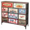 AKTIVE Max Home Cómoda dormitorio multiusos, Gráficos retro y vintage, 11 cajones de tela ligeros, 103x30x98 cm, Estructura acero, Tablero madera, Mesitas de noche, Muebles de salón (18404)