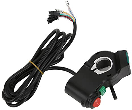 Accélérateur au Pouce, Accélérateur de Vélo électrique écran Rouge Croisière au Pouce et Interrupteur Poignée d'Accélérateur de Vélo électrique en Plastique Noir pour Différents