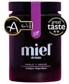 Miel pura de Abeja. Miel de León | Mieles de Brezo y Roble - 800gr - De Abeja 100% Natural y Ecológica. Producto Artesano de Cosecha Propia. Sabor Intenso - Aroma Floral. Origen: El Bierzo.