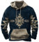 JUZILO Hoodies für Männer Western Aztec Hoodie Grafik Pullover Sweatshirt Vintage Kasual Print Plus Size Hoodies Langarm Tops mit Taschen