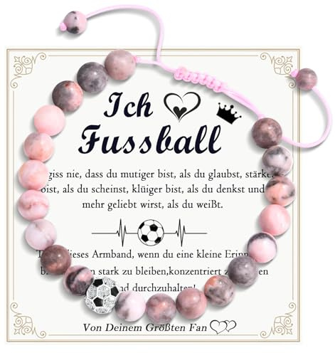 FAOMZQ Fussball Geschenke Mädchen, Fußball Armband für Teenager Mädchen, Fussball Armband Geschenk für Tochter Schwester Nichte Enkelin Freundin zum Geburtstag Abschluss Weihnachten